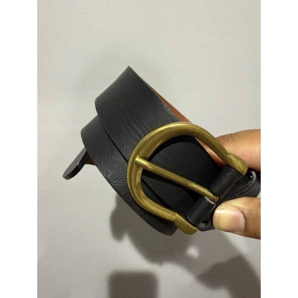 Black Leather Belt Size S 37.5
